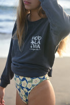Sustainable cropped sweatshirt by Jung Maven, available at Hoʻolawa Maui