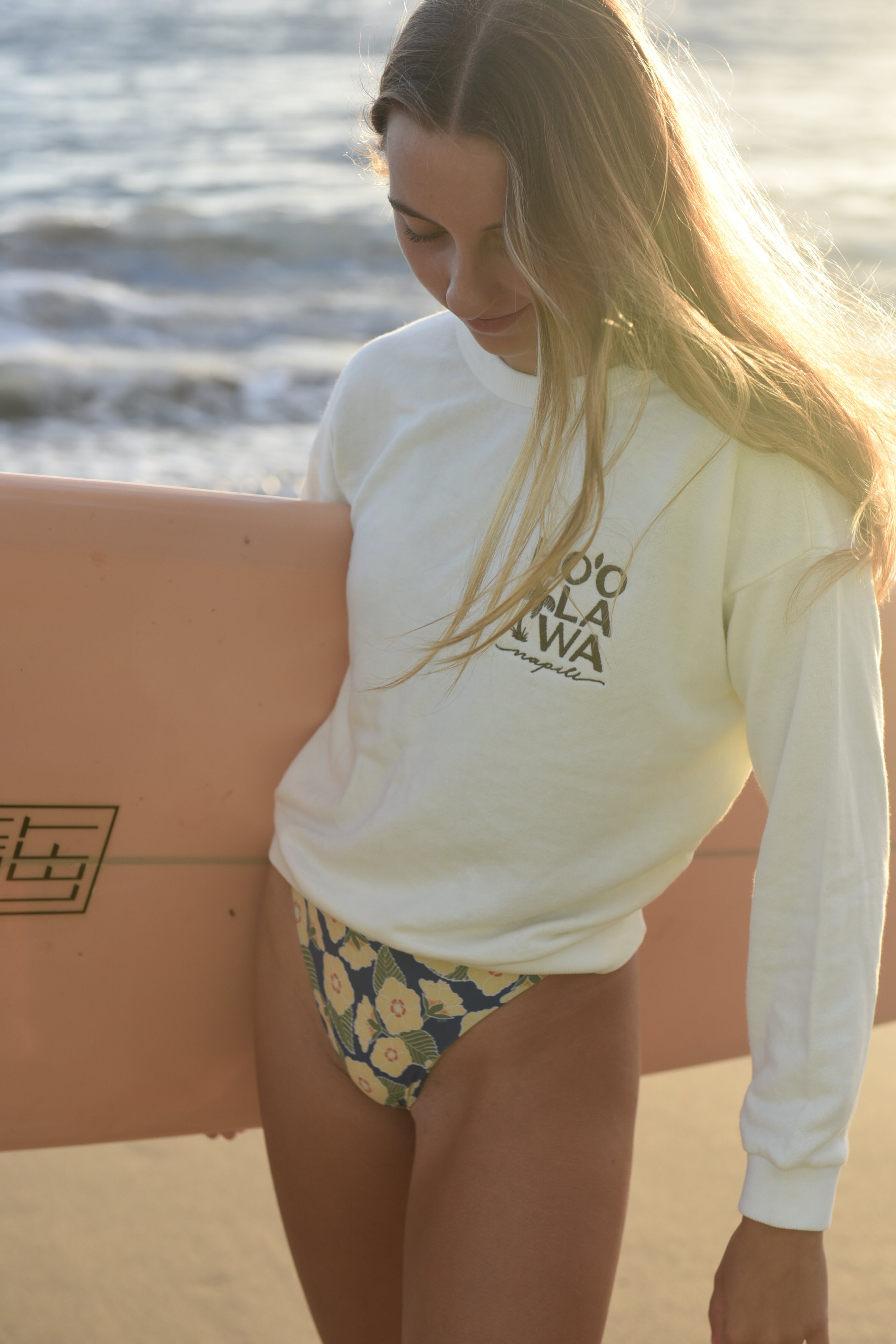 Sustainable cropped sweatshirt by Jung Maven, available at Hoʻolawa Maui
