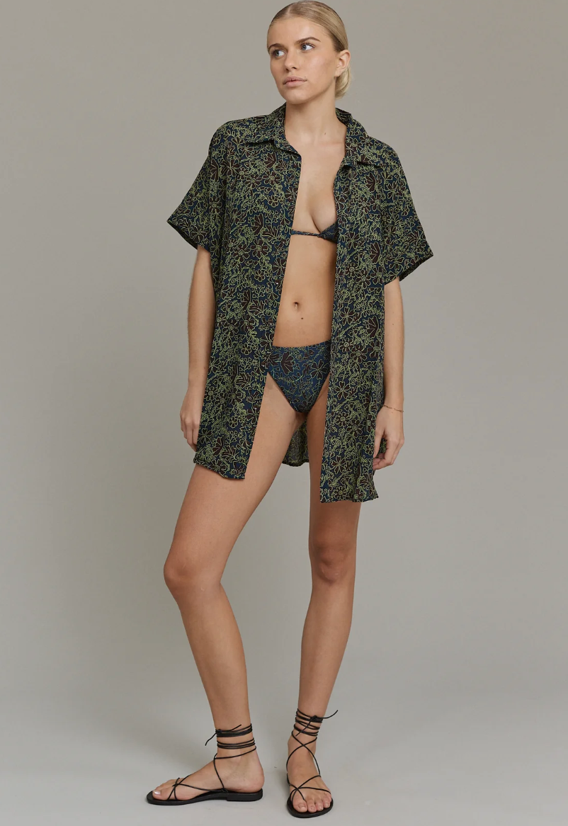 lightweight Tencel button down cover-up by Hoolawa Maui