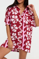 Oversized eco shirt-dress – unisex beach coverup inspired by Benoa Swim, Hawaiʻi design