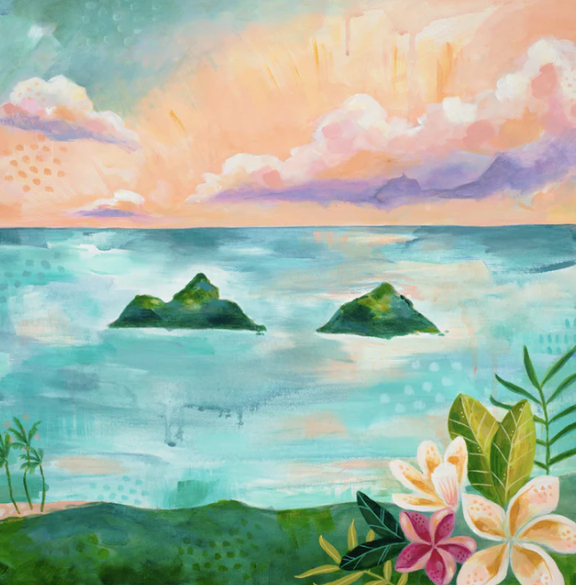 Ocean flower puzzle with beach vibes