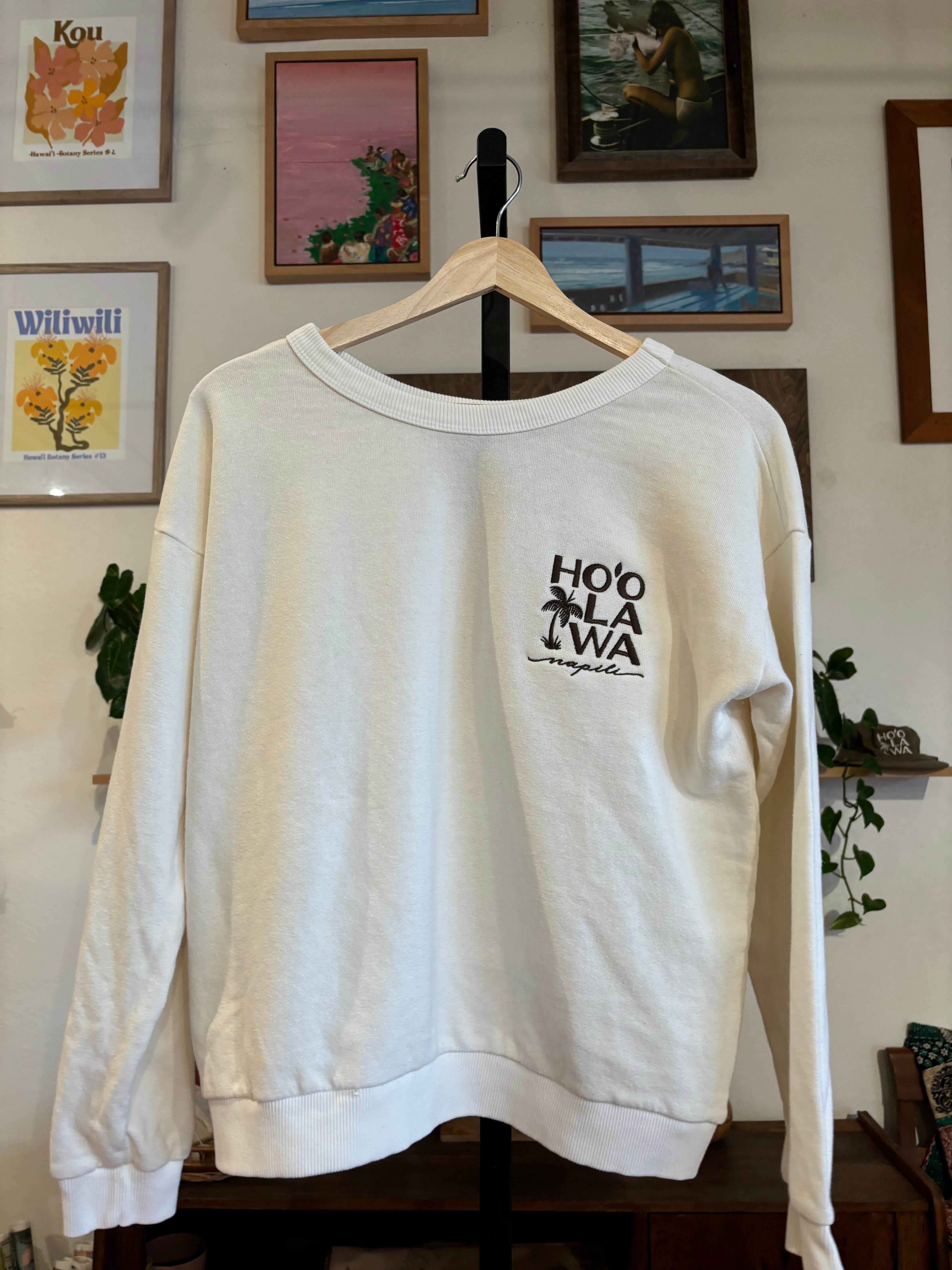 Sustainable cropped sweatshirt by Jung Maven, available at Hoʻolawa Maui