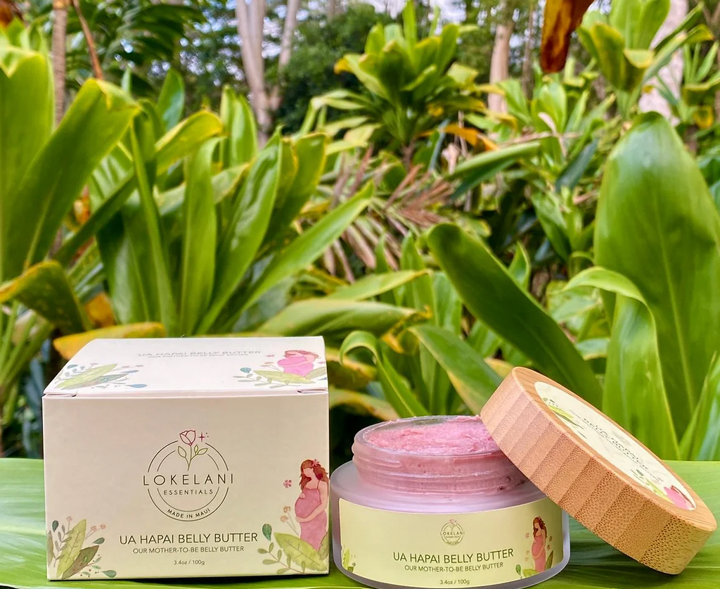 Lokelani Essentials Belly Butter – organic pregnancy balm with rose oil, Maui-made