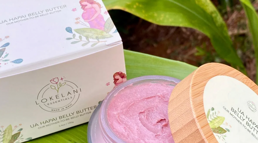 Nourish your growing belly with this organic butter blend from Maui. Lokelani rose oil + rich butters soothe, hydrate, and honor your pregnancy journey.